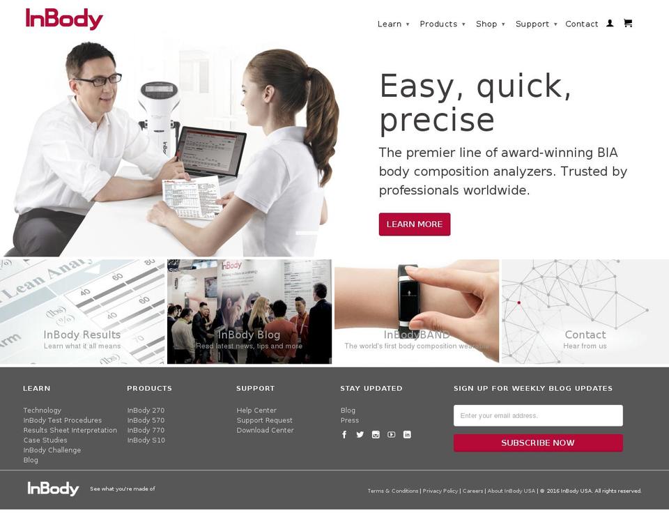 inbodyusa.com shopify website screenshot