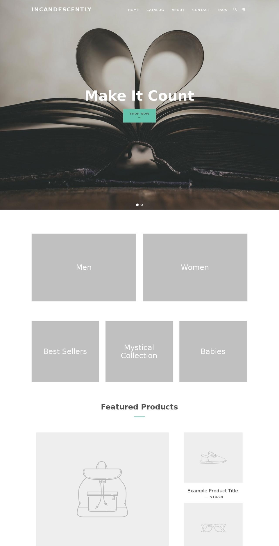 incandescently.com — Shopify storefront screenshot