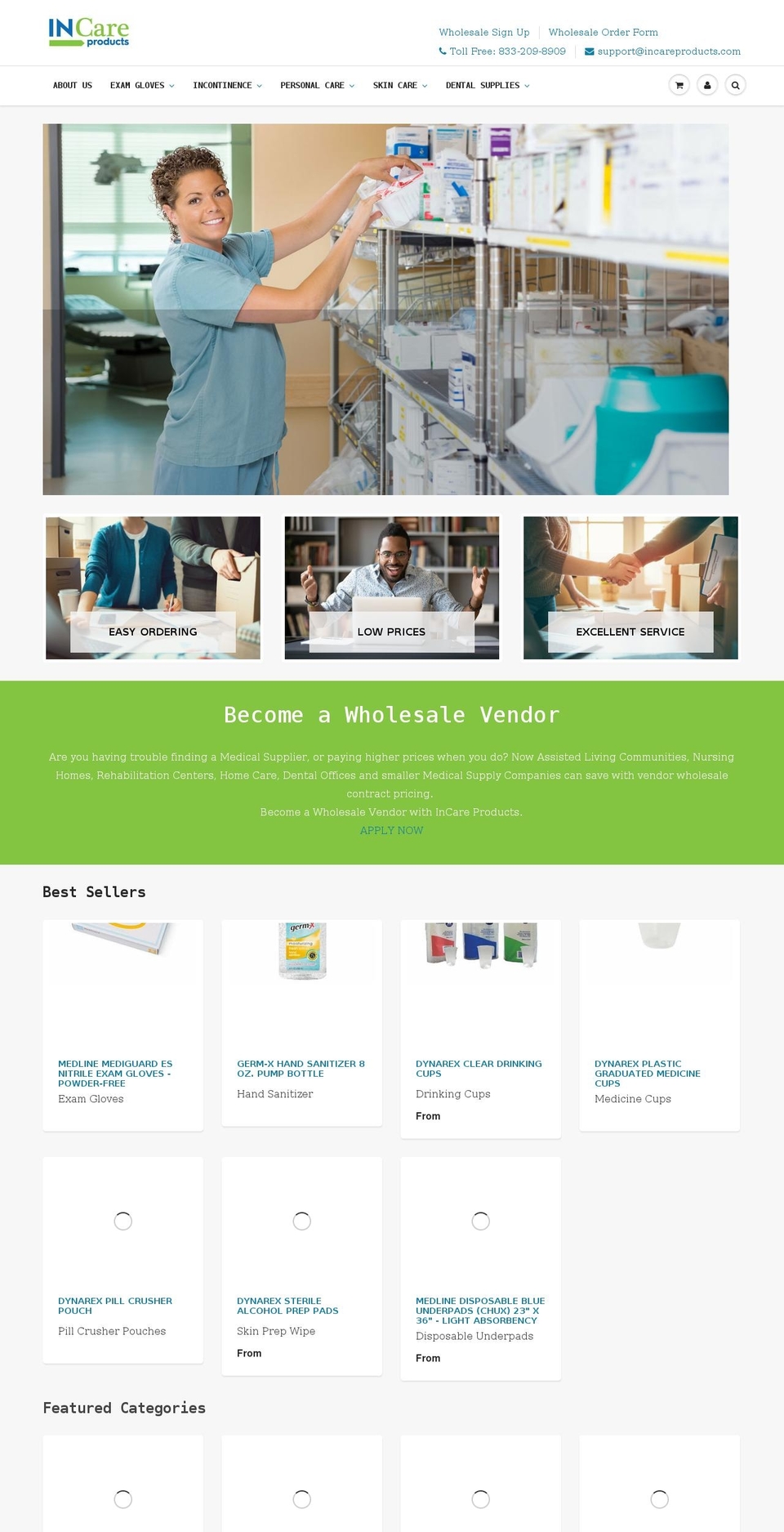 incareproducts.com shopify website screenshot