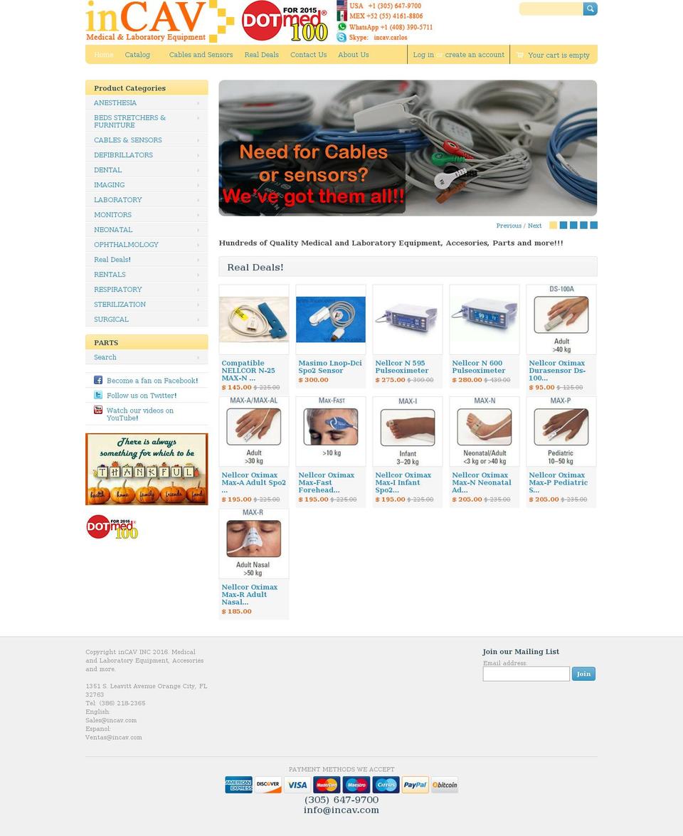incav.com shopify website screenshot
