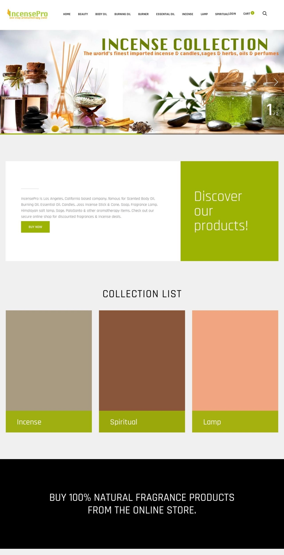 incensepro.com — Shopify storefront screenshot