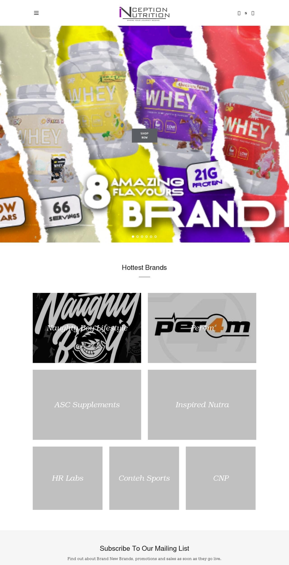 inceptionnutrition.co.uk shopify website screenshot