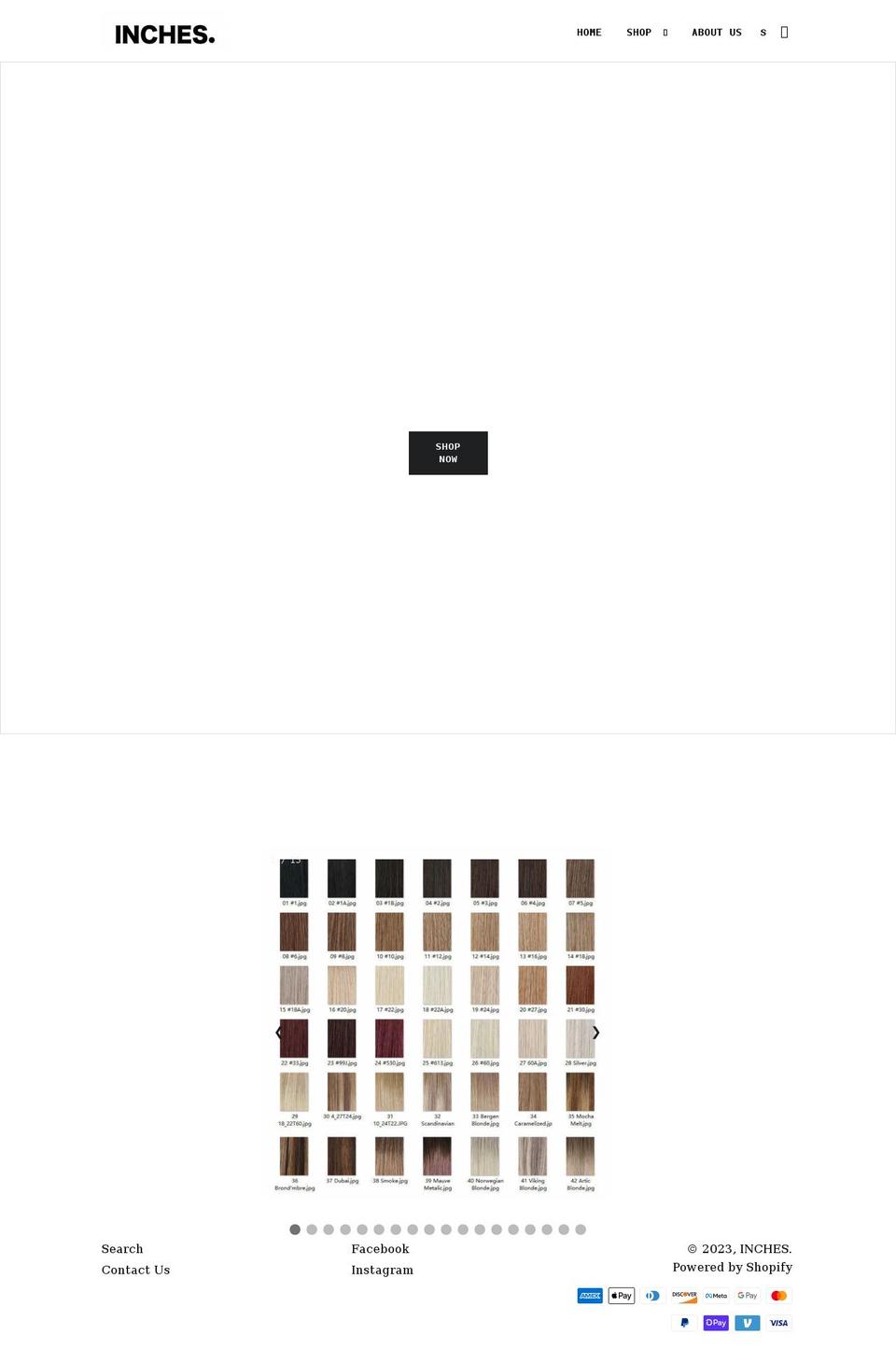 incheshair.com shopify website screenshot