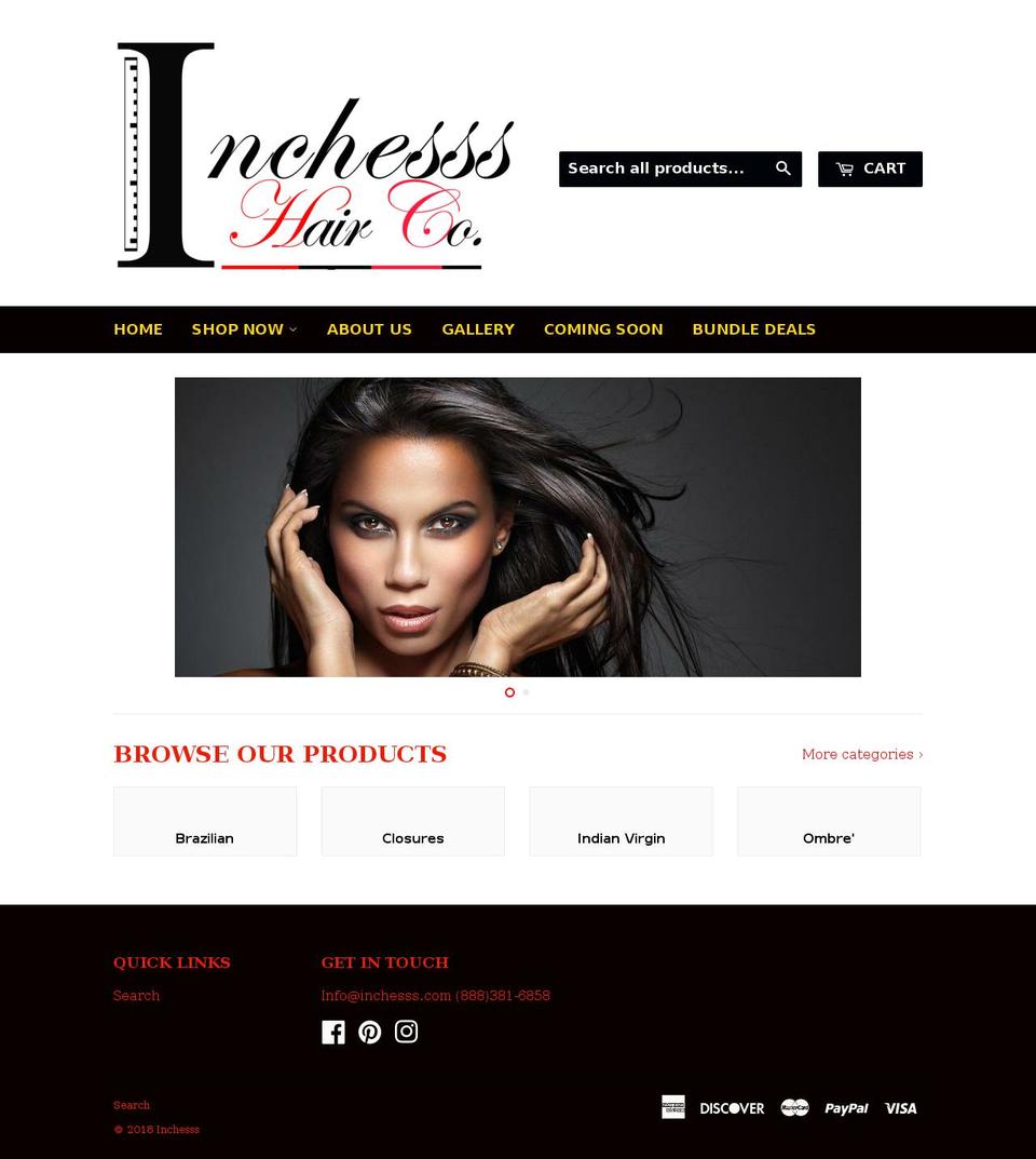 inchesss.com shopify website screenshot