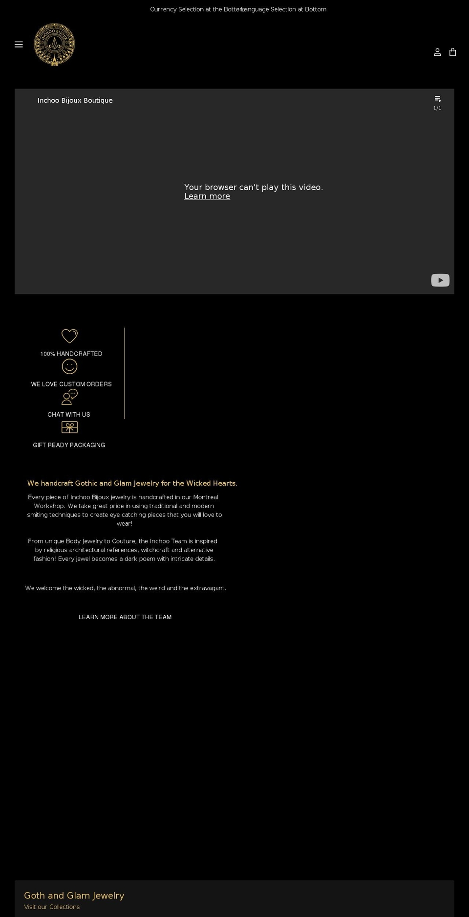 inchoobijoux.com shopify website screenshot