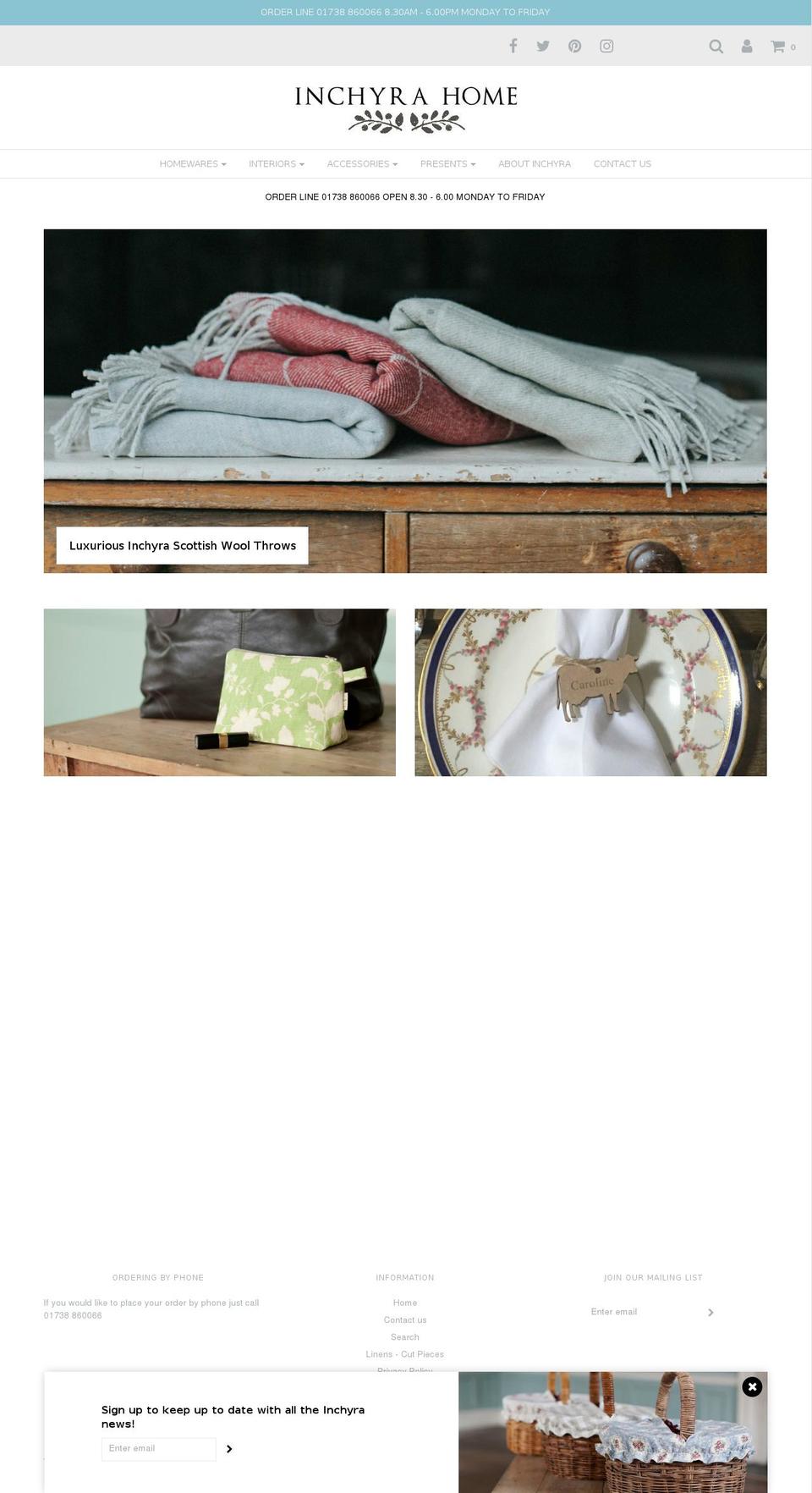 inchyrahome.com — Shopify storefront screenshot