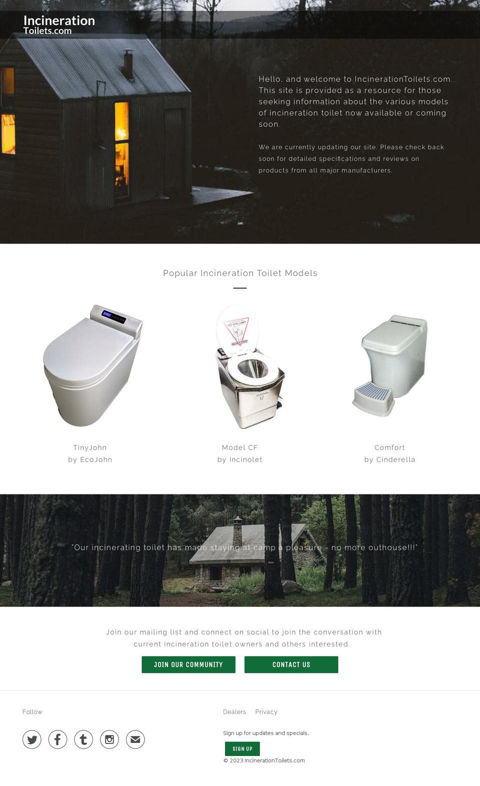 Temp Site Shopify theme site example incinerationtoilets.com