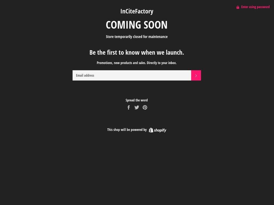 incitefactory.com — Shopify storefront screenshot