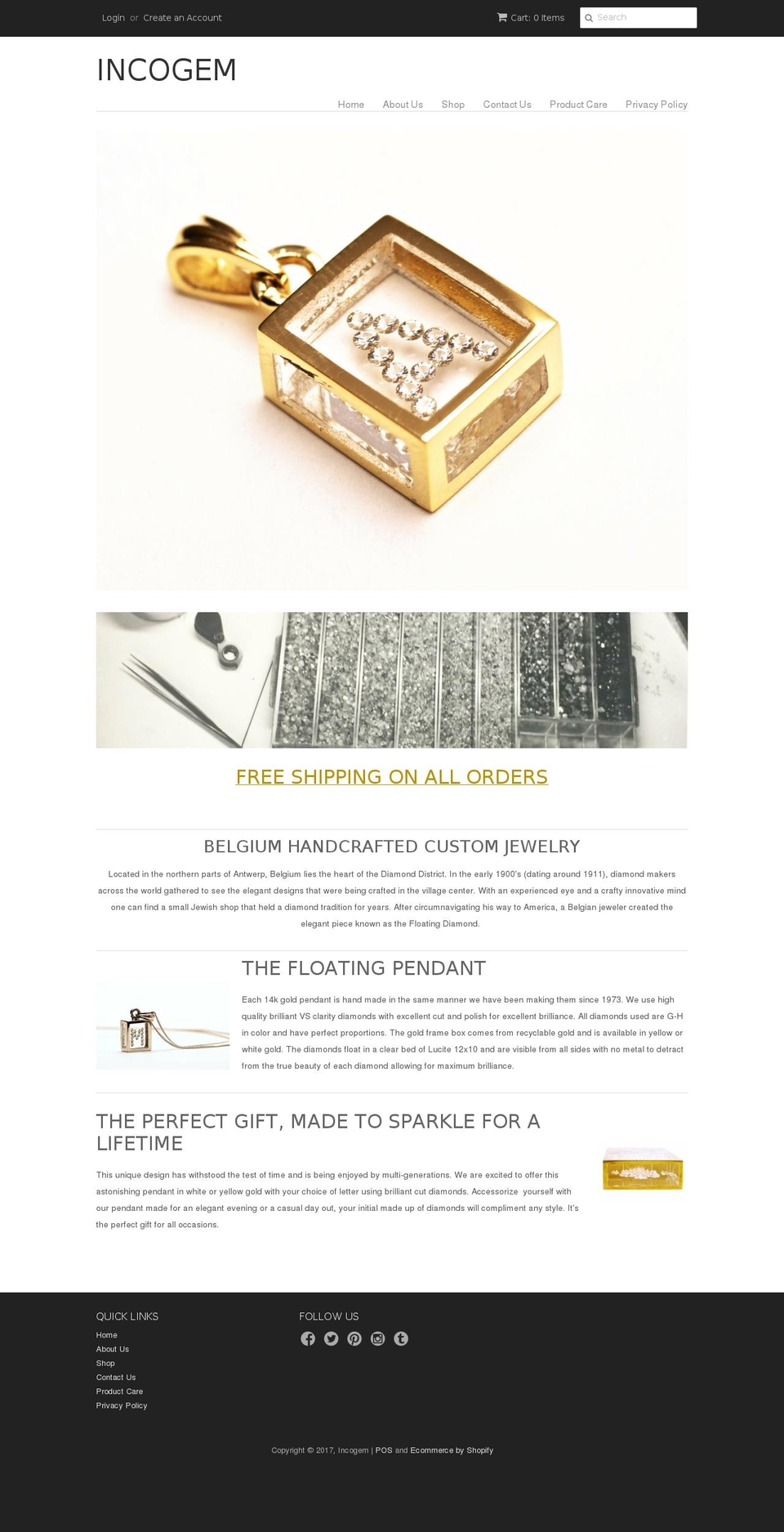 incogem.com shopify website screenshot