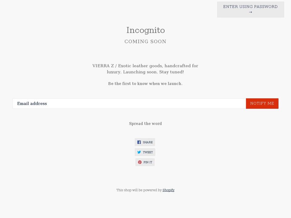 incognito.ltd shopify website screenshot