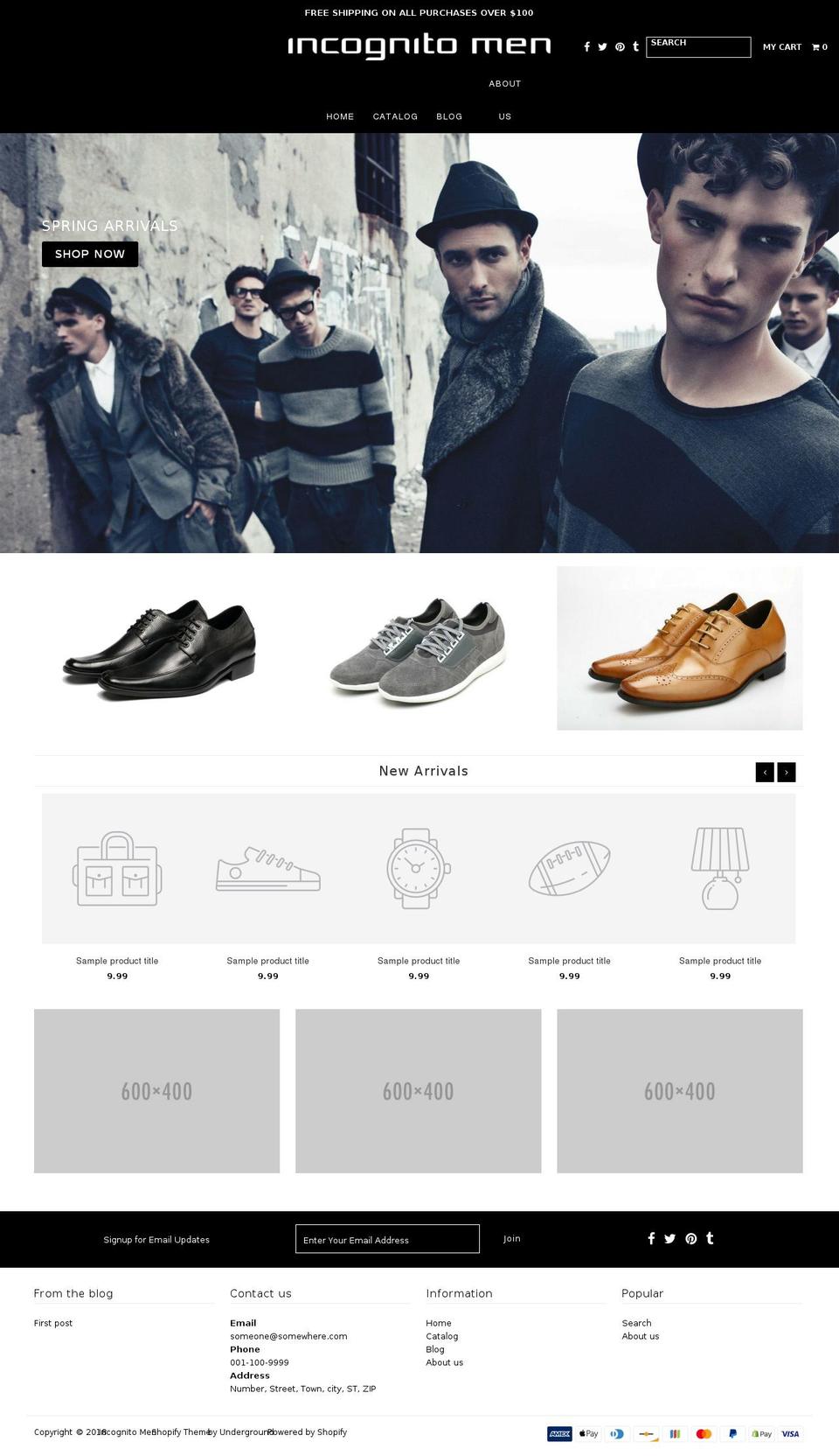 incognitomen.com shopify website screenshot
