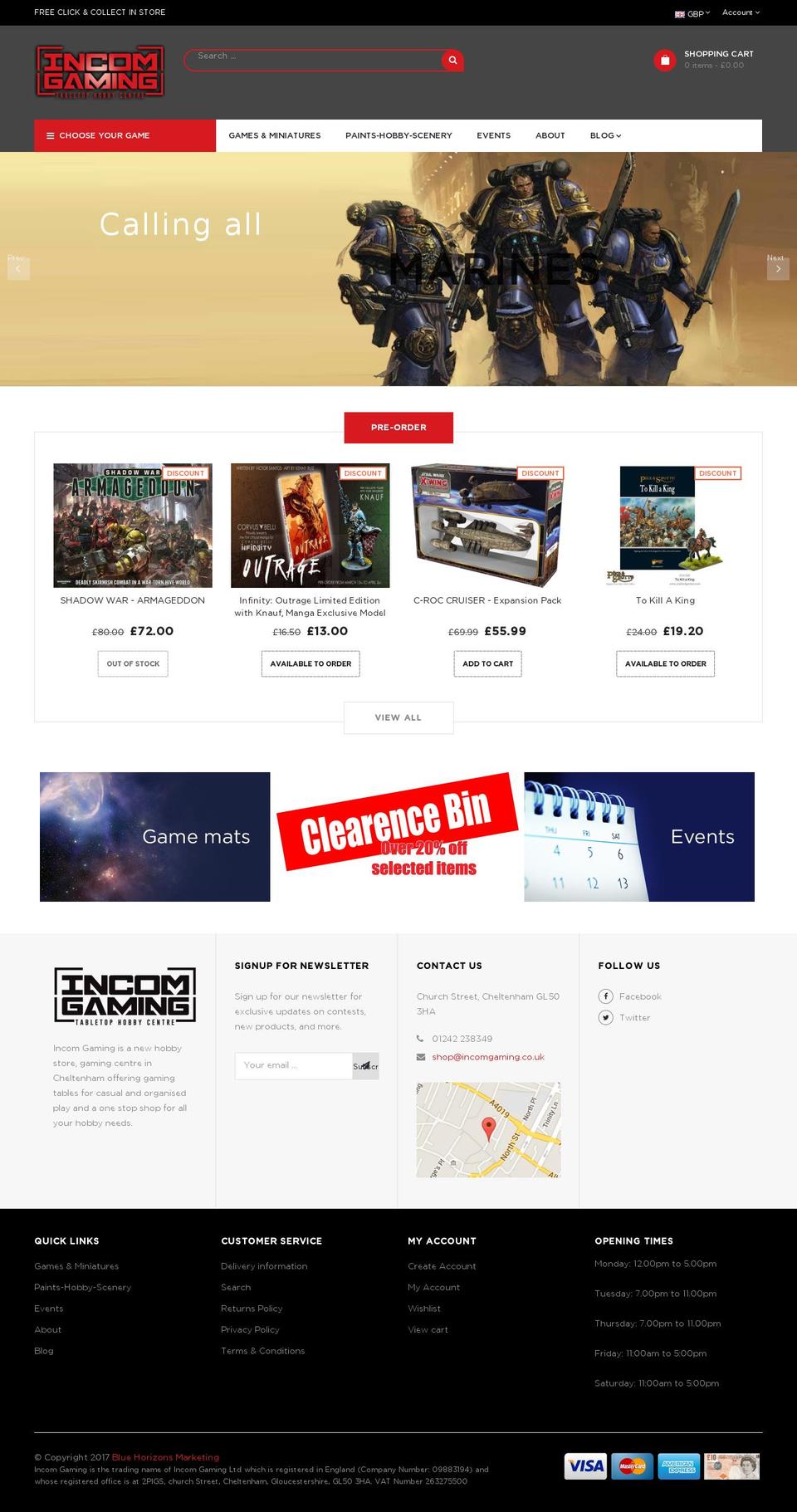 incomgaming.co.uk shopify website screenshot