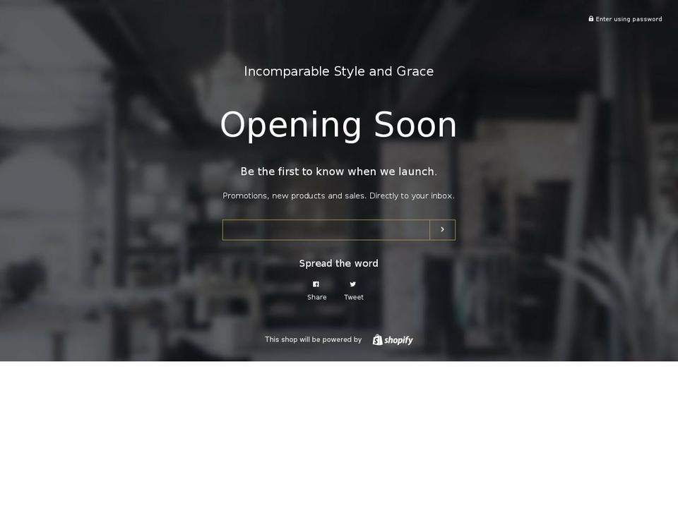 incomparablestyleandgrace.com — Shopify storefront screenshot