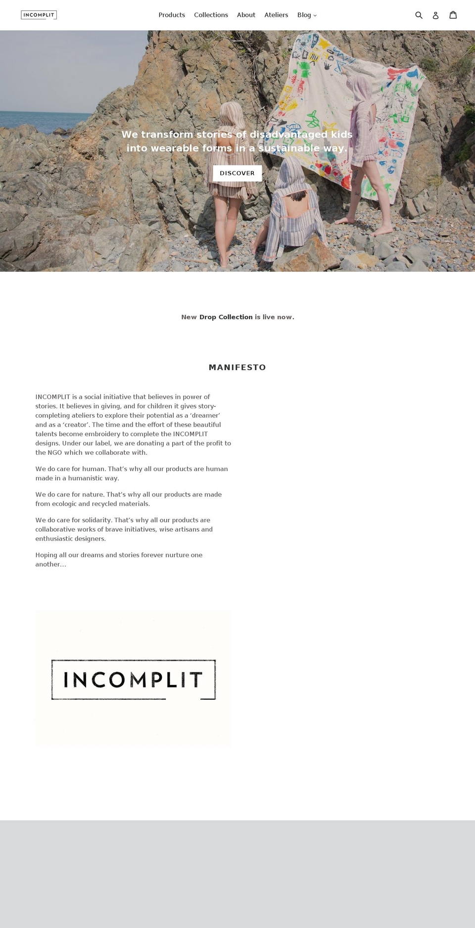 incomplit.com shopify website screenshot