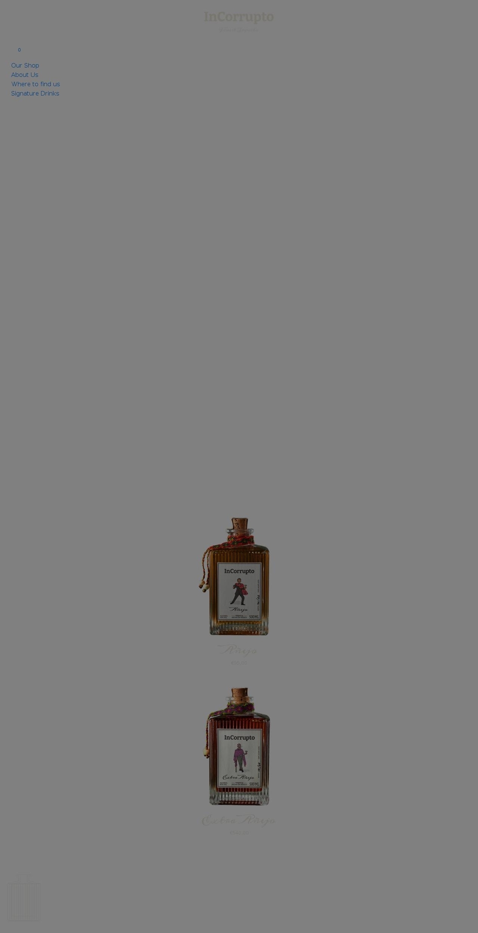 incorruptotequila.com shopify website screenshot