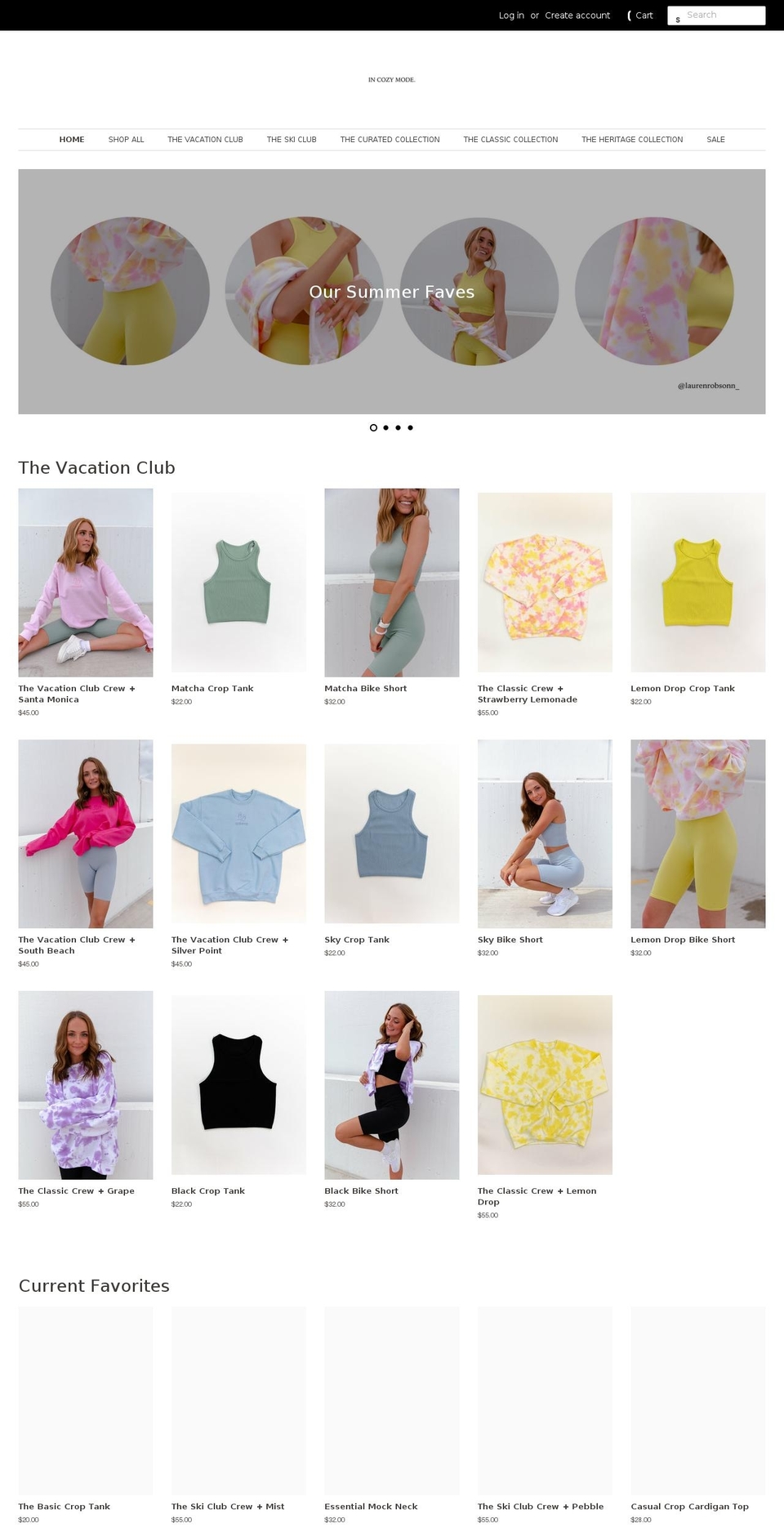incozymode.com shopify website screenshot