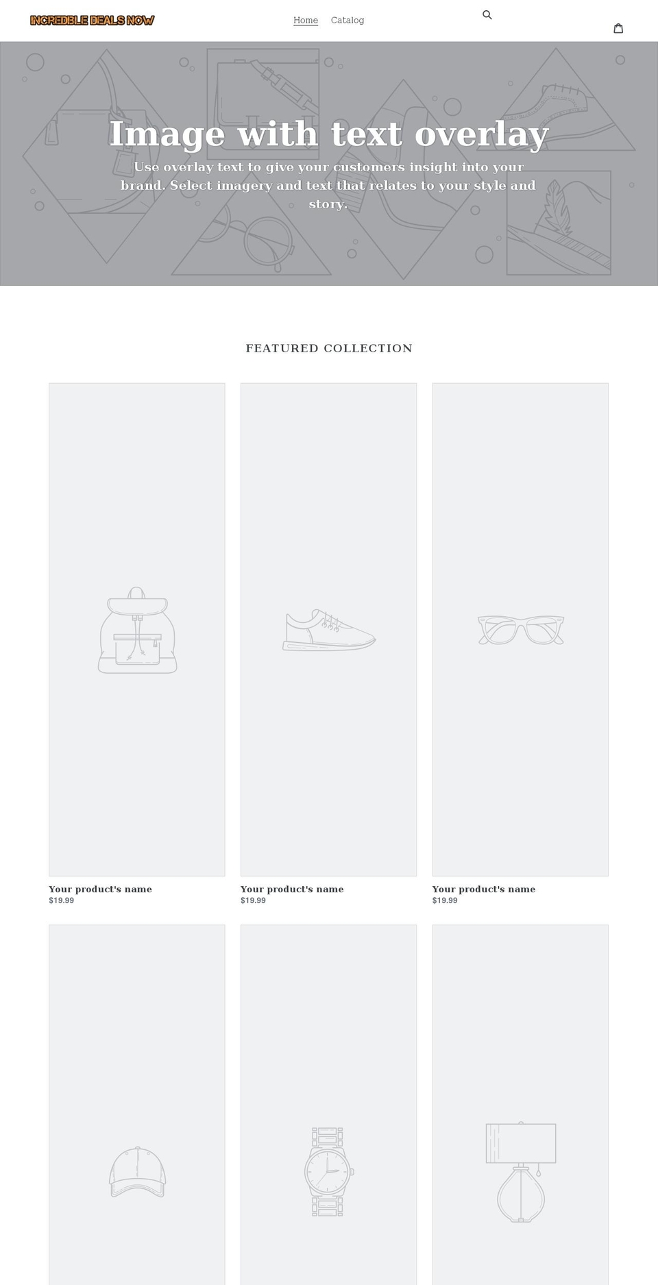 incredibledealsnow.com shopify website screenshot