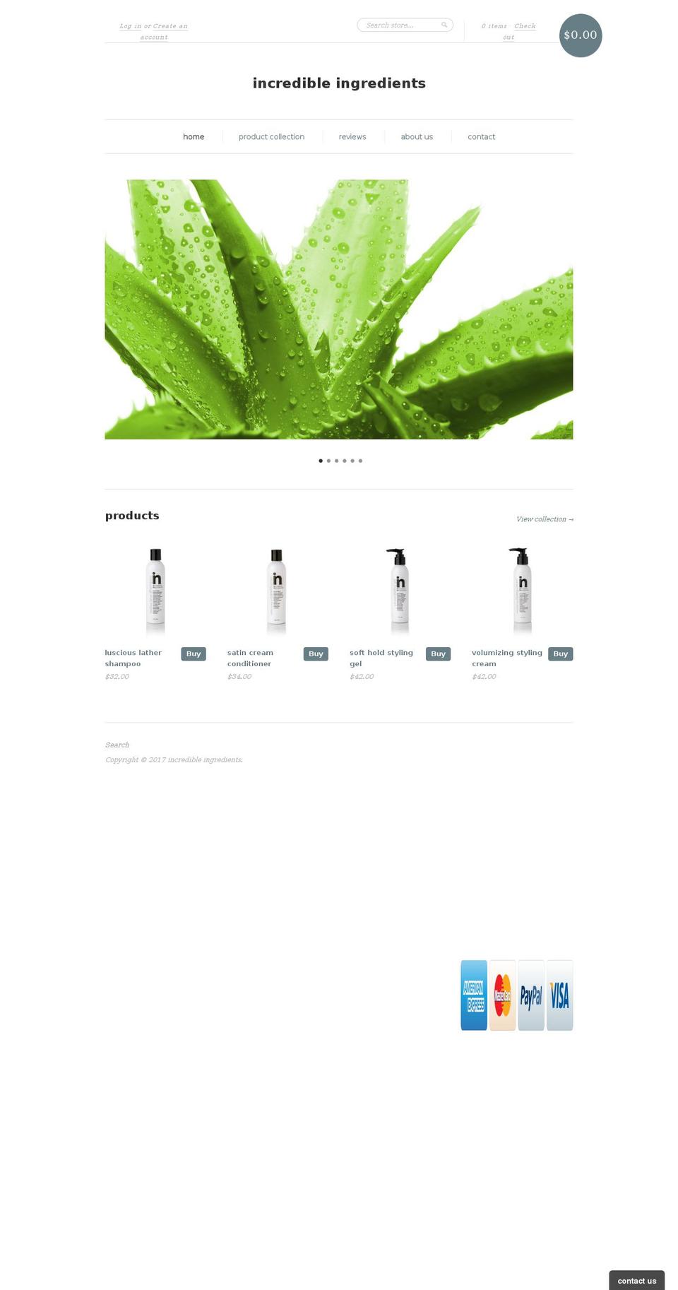 incredibleingredients.com shopify website screenshot