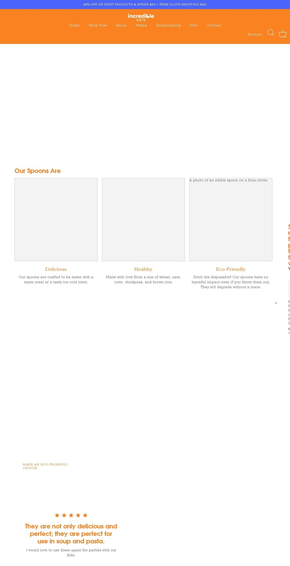 incrediblespoon.com shopify website screenshot