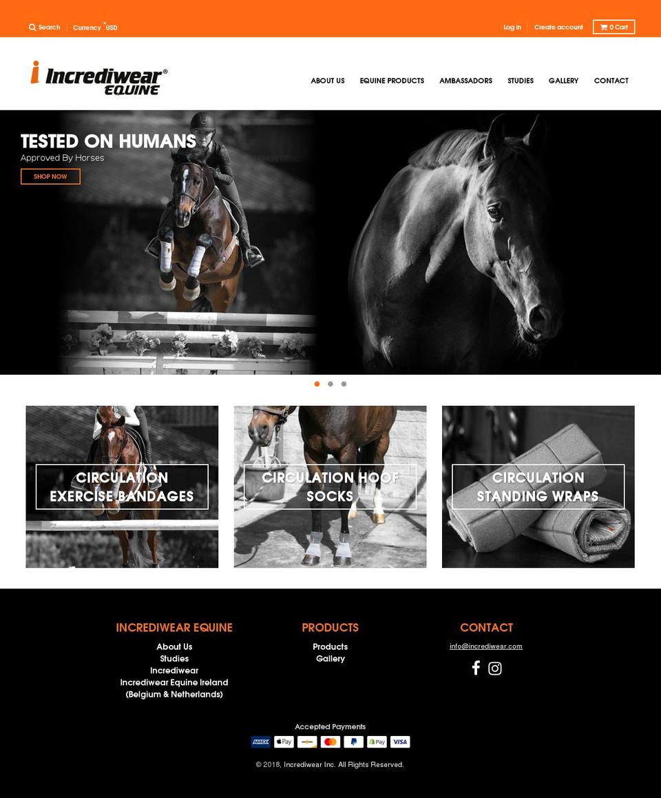 incrediwearequine.com shopify website screenshot