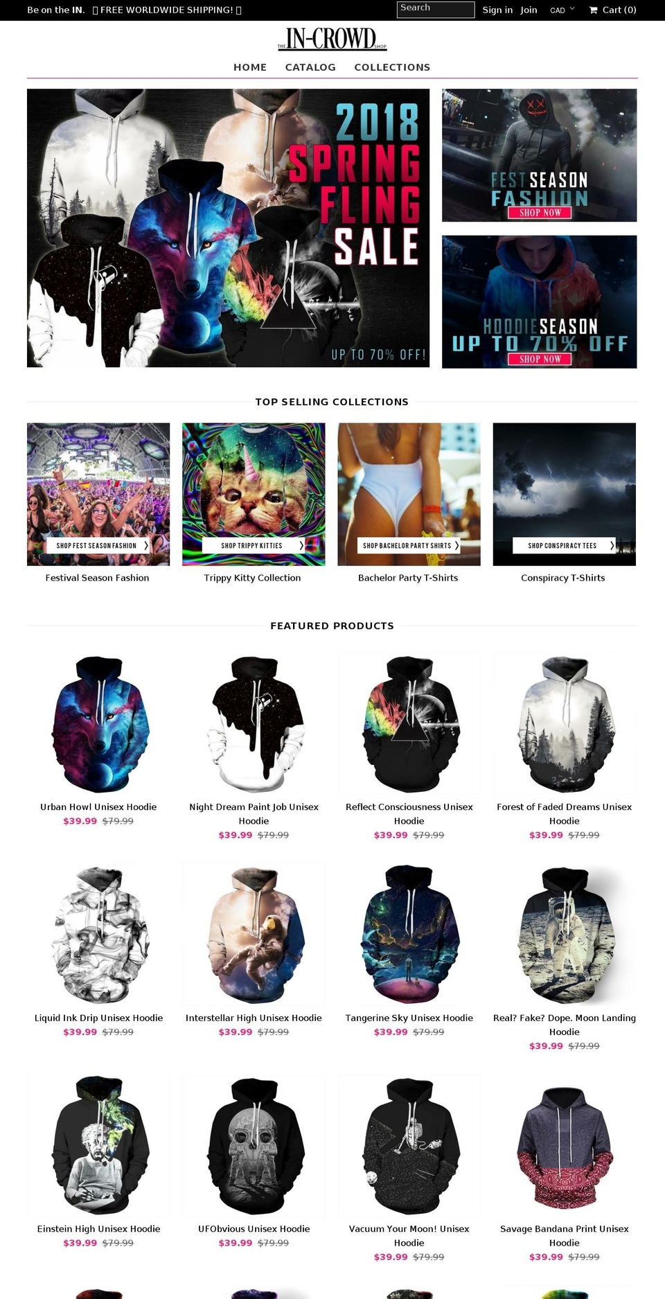 incrowdshop.com shopify website screenshot