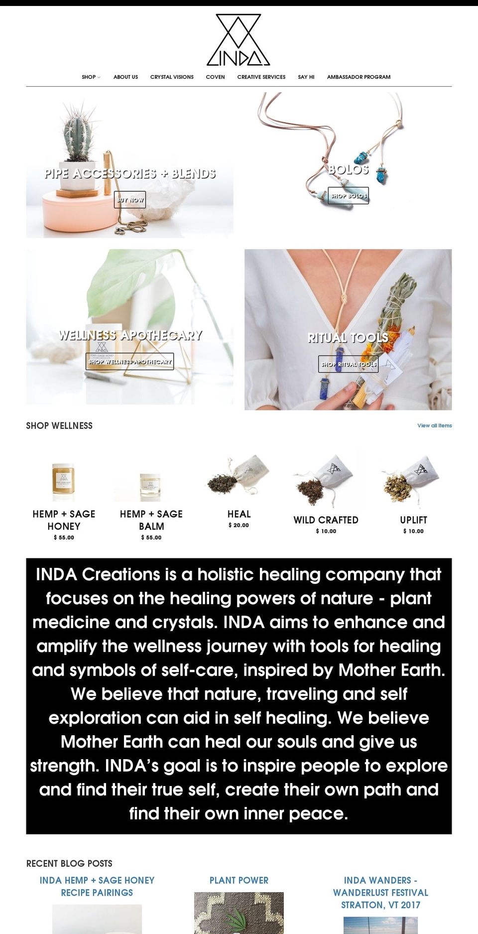 indacreations.com — Shopify storefront screenshot