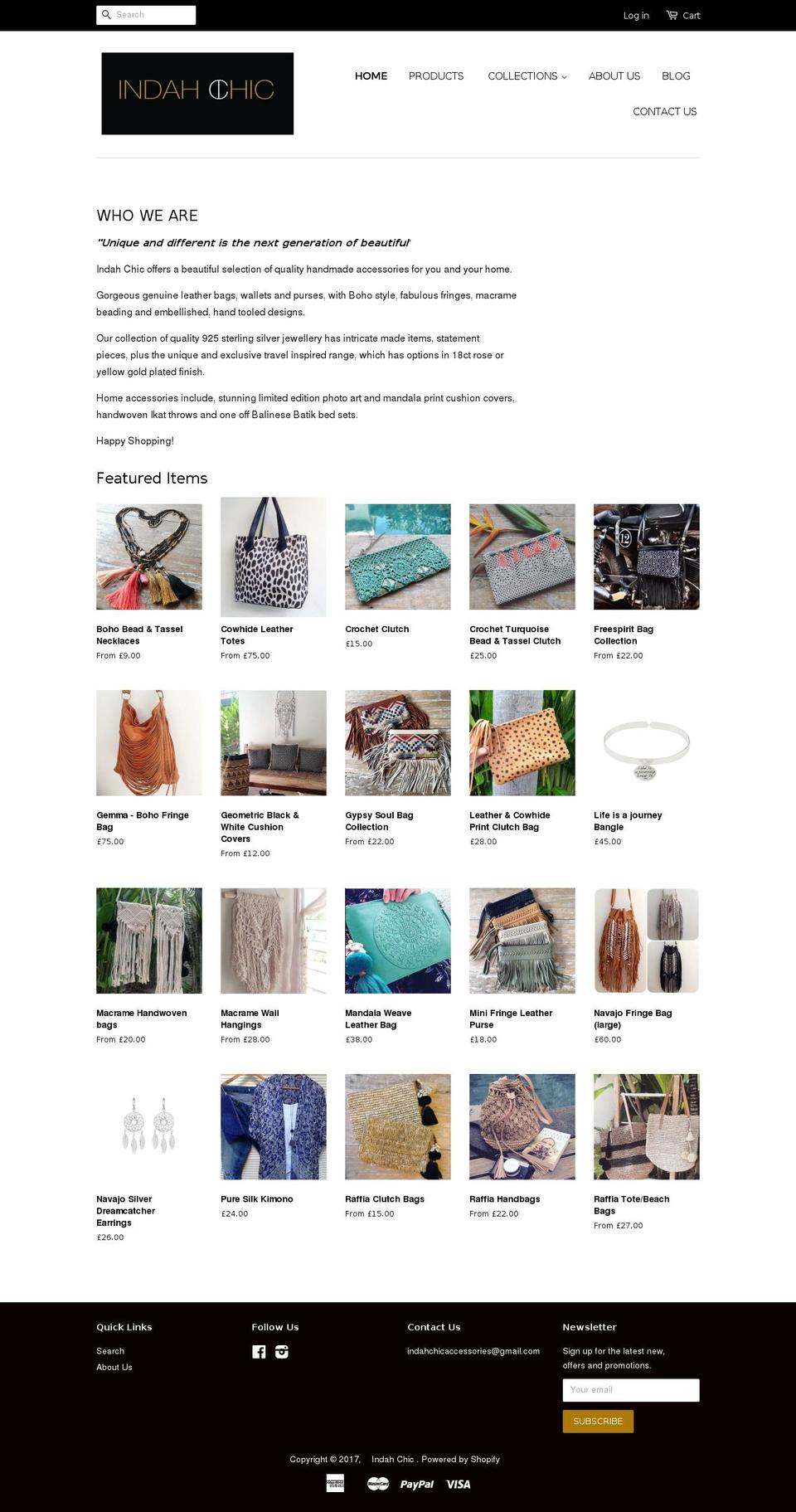 indahchic.com shopify website screenshot
