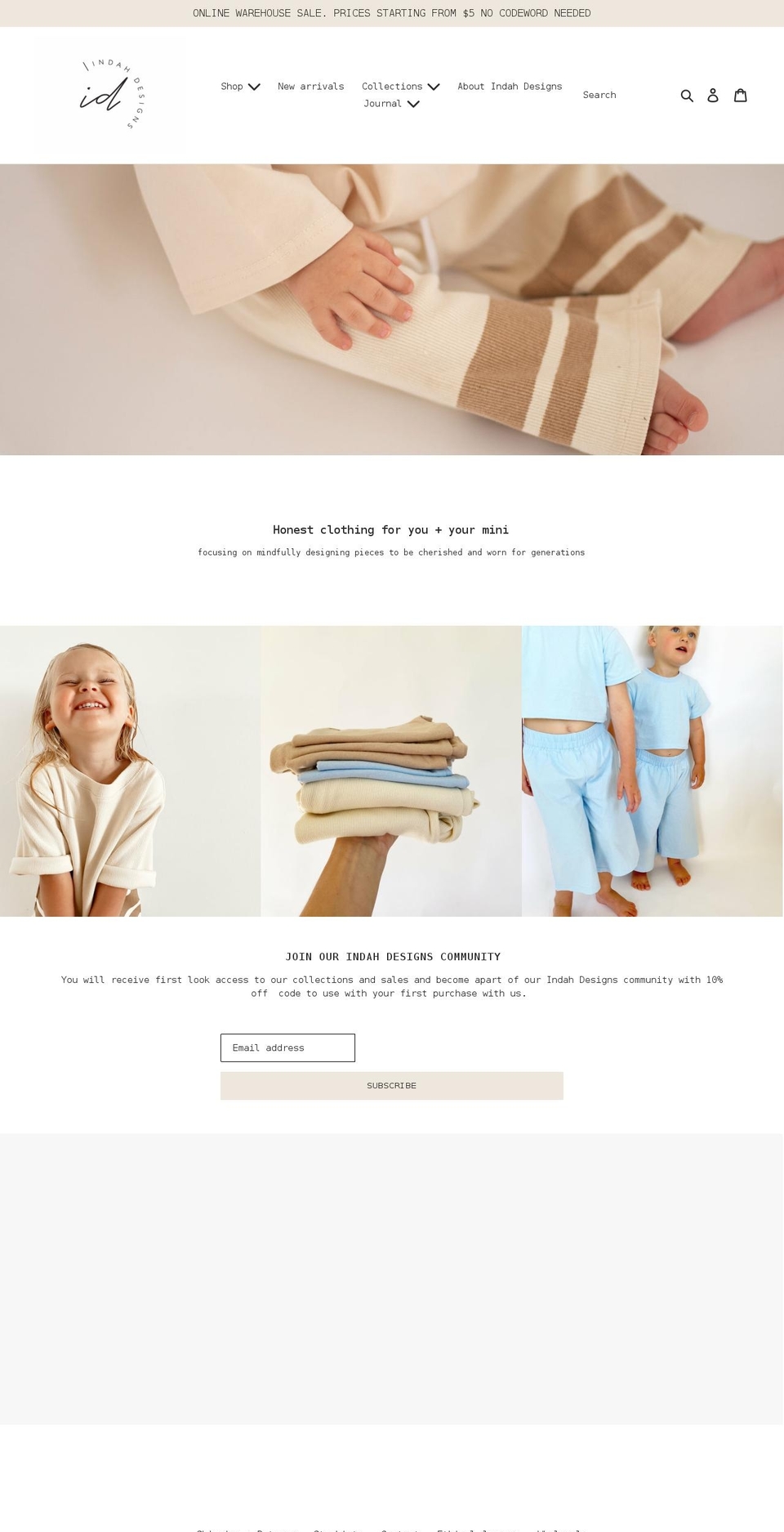 indahdesigns.com.au shopify website screenshot