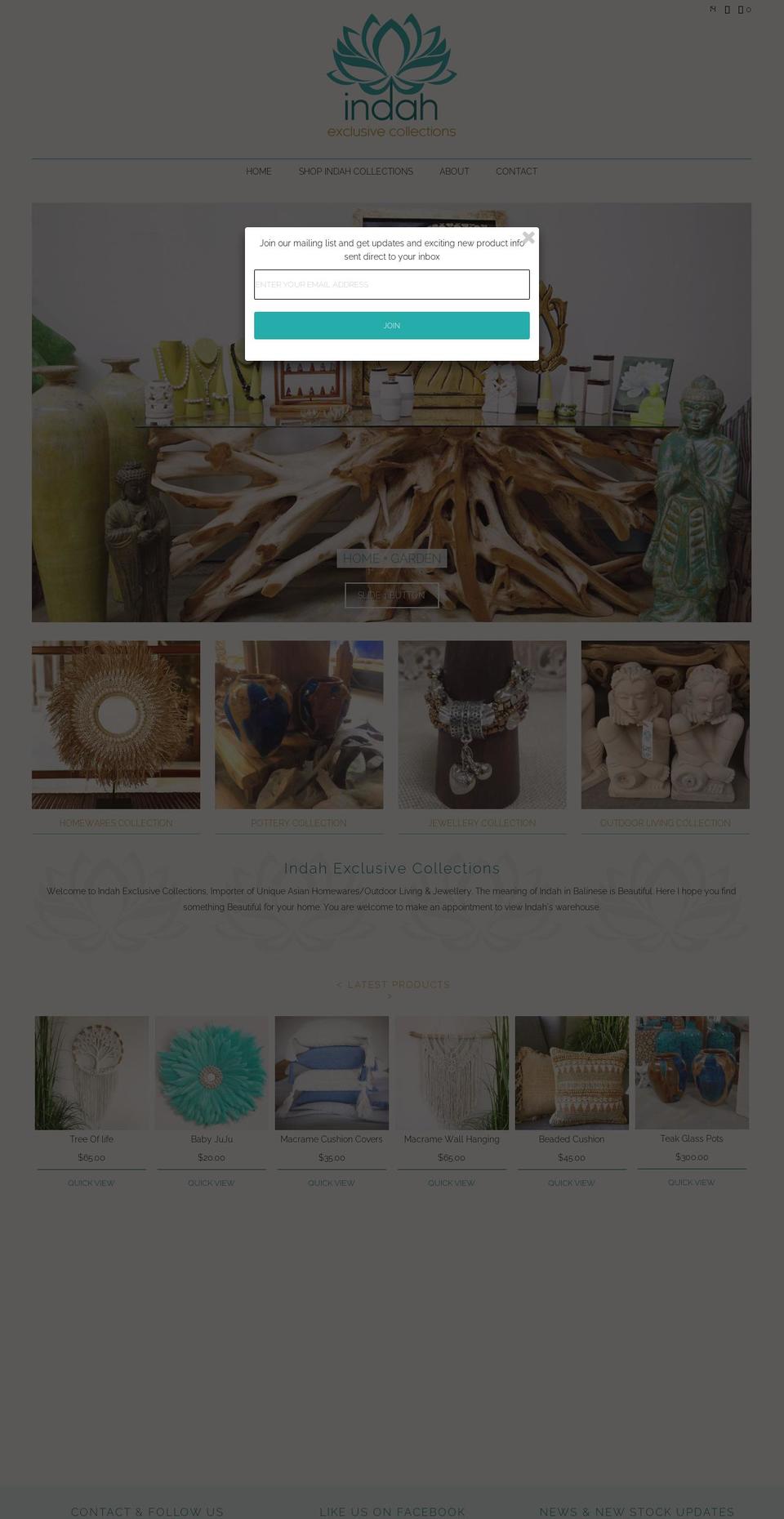 indahexclusive.com.au shopify website screenshot