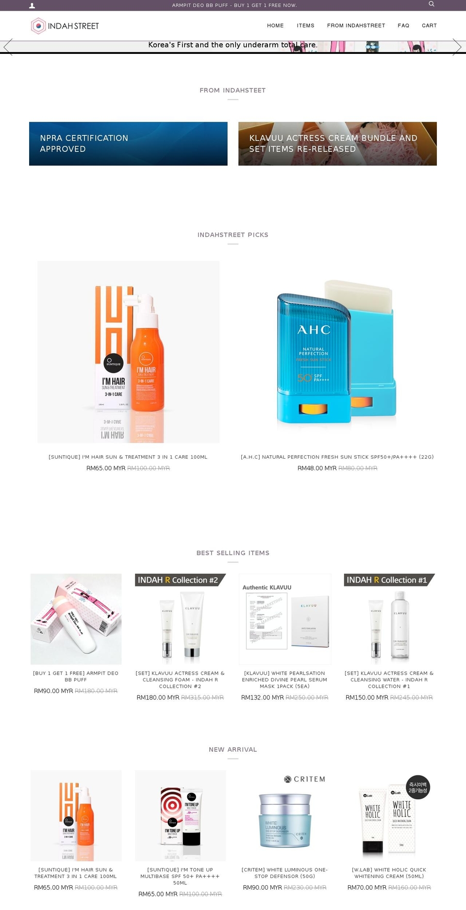 indahstreet.com shopify website screenshot