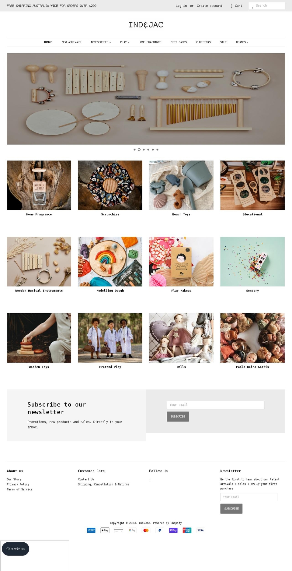 indandjac.com.au shopify website screenshot