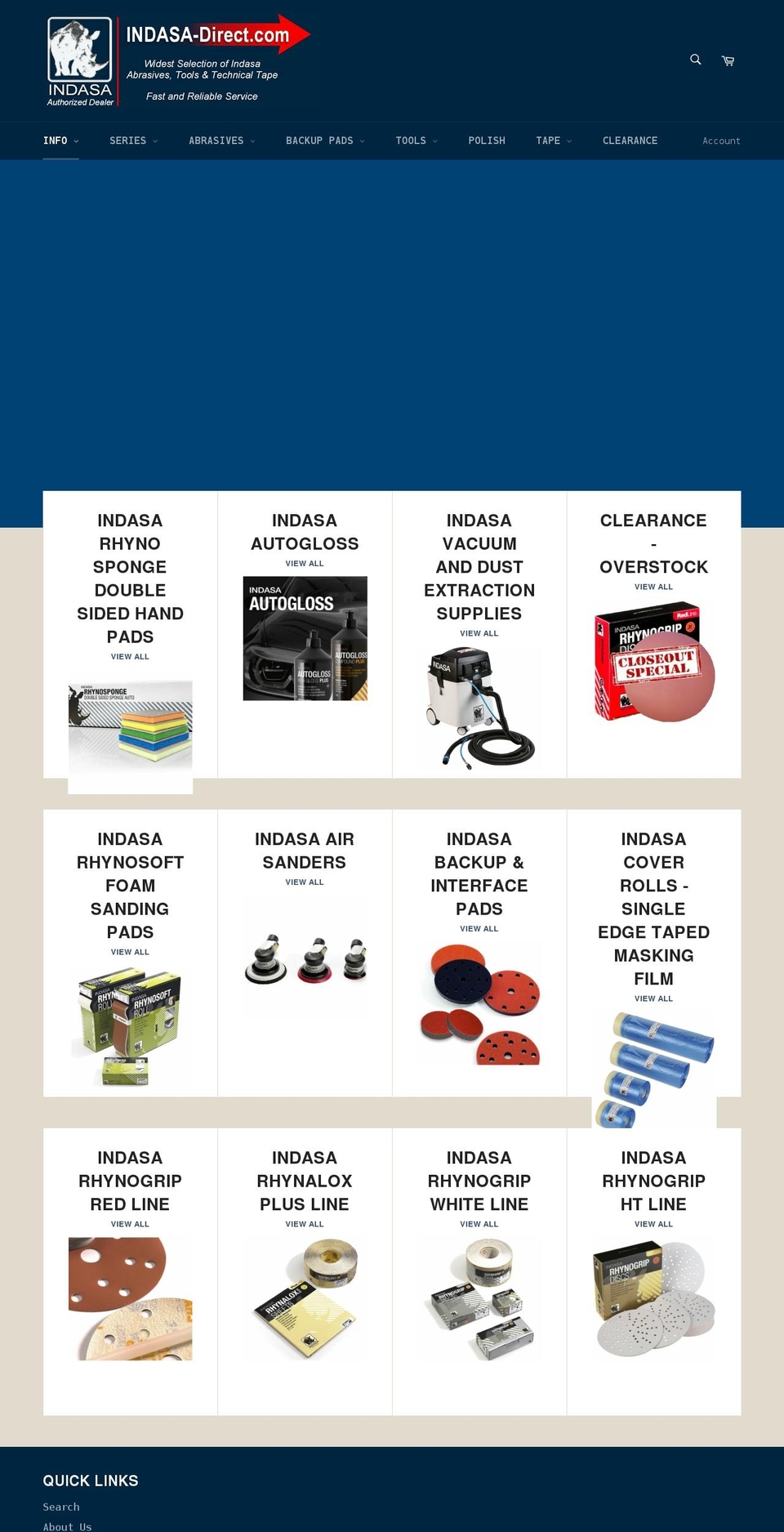 indasa-direct.com shopify website screenshot