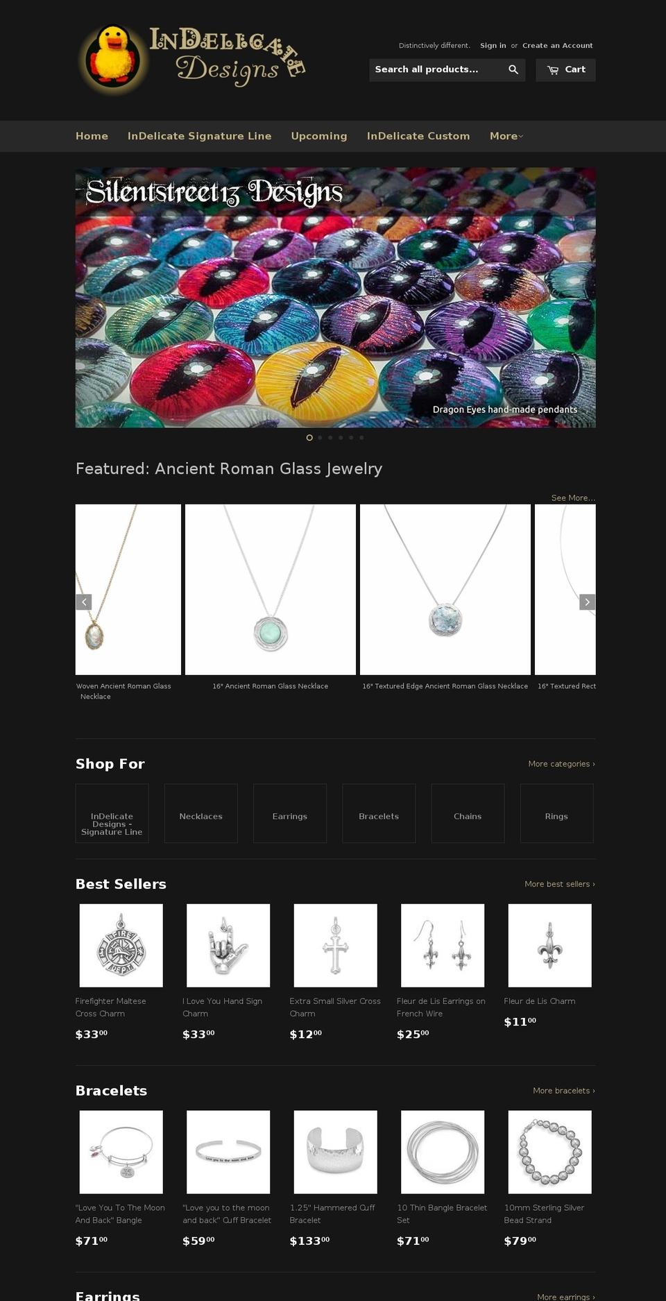 indelicatedesigns.com — Shopify storefront screenshot