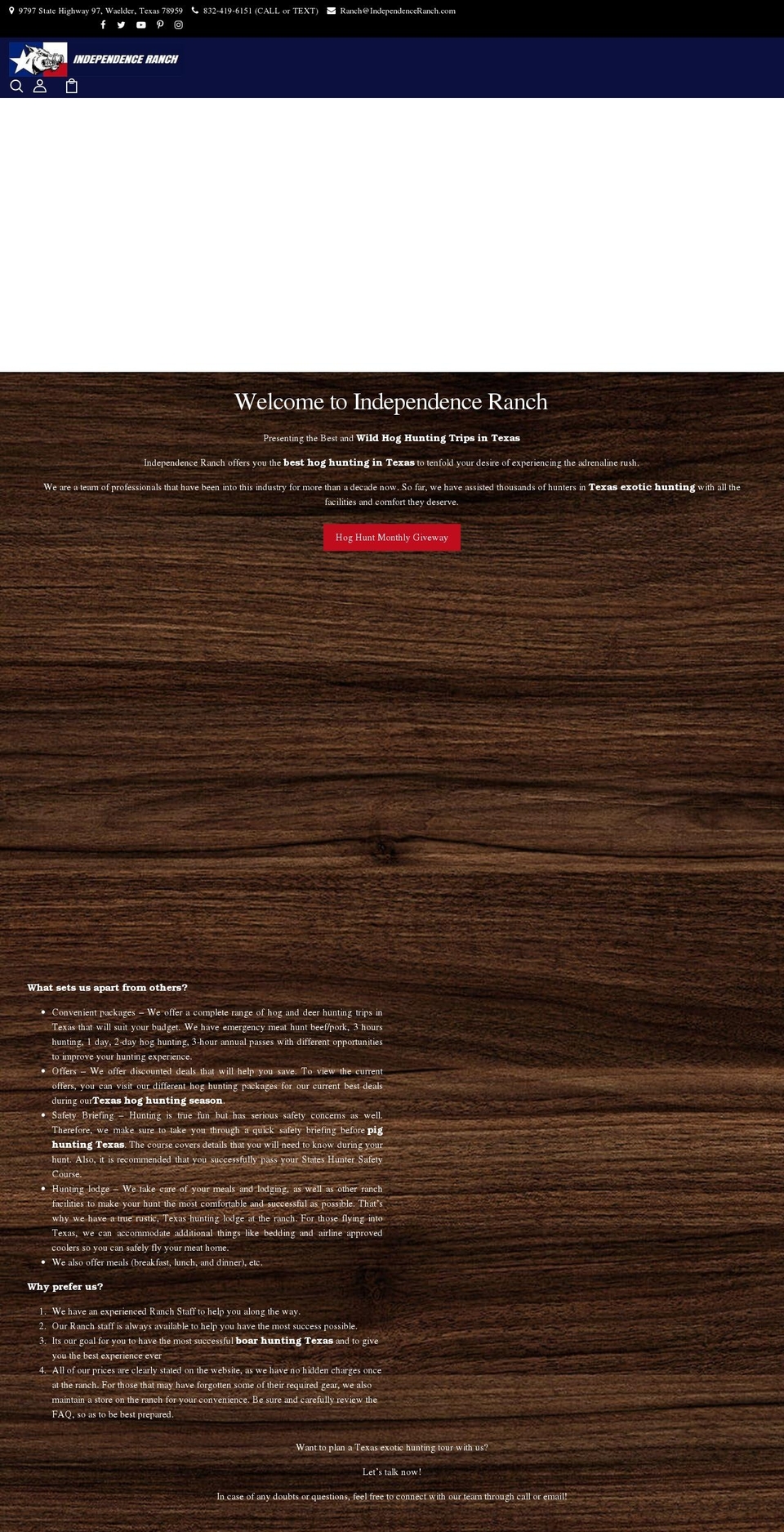 independenceranch.com shopify website screenshot