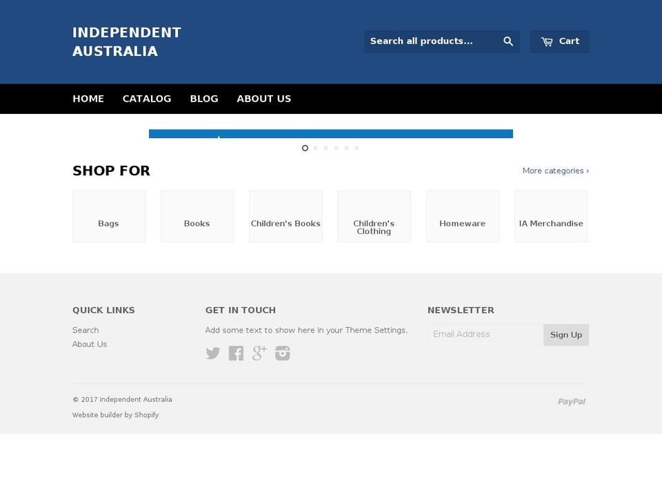 independent-australia.myshopify.com shopify website screenshot