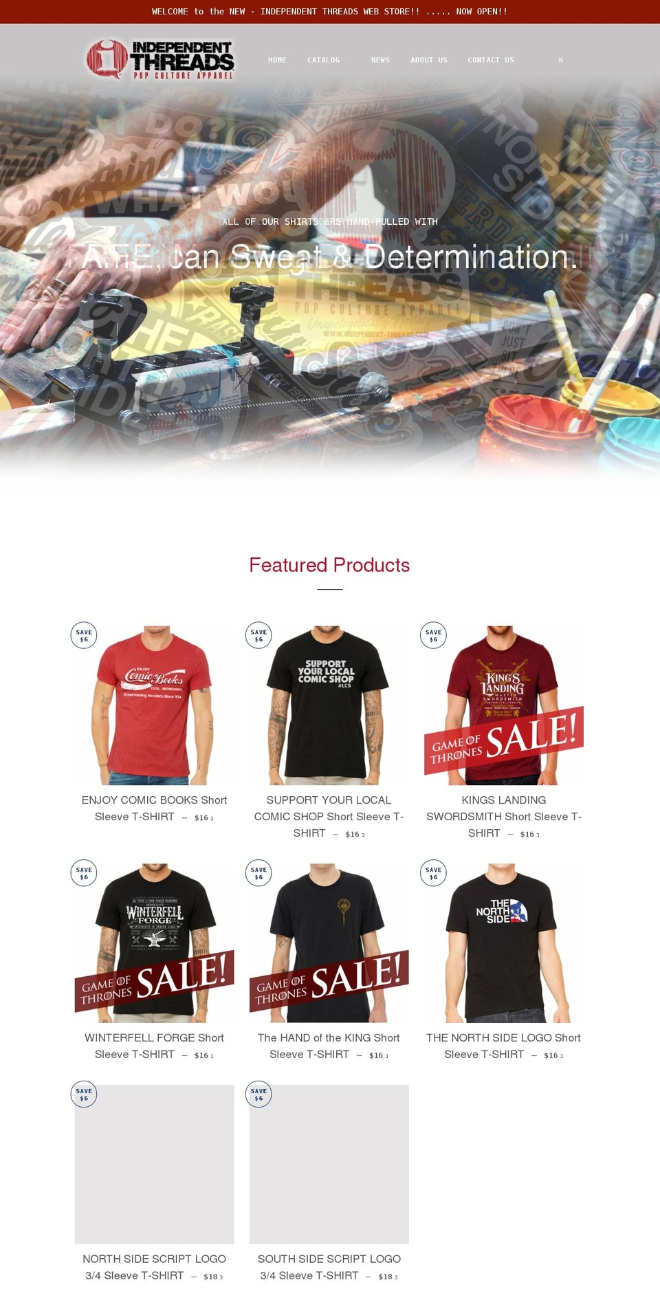 independent-threads.com shopify website screenshot