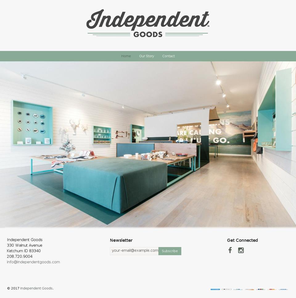 independentgoods.com shopify website screenshot