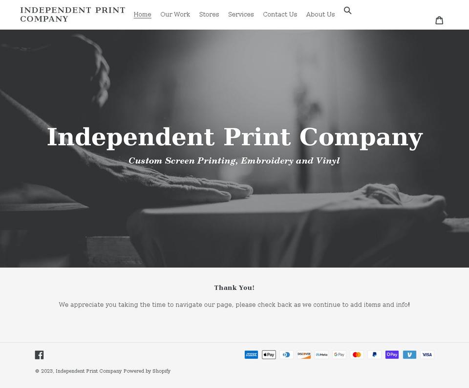 independentprintco.com shopify website screenshot