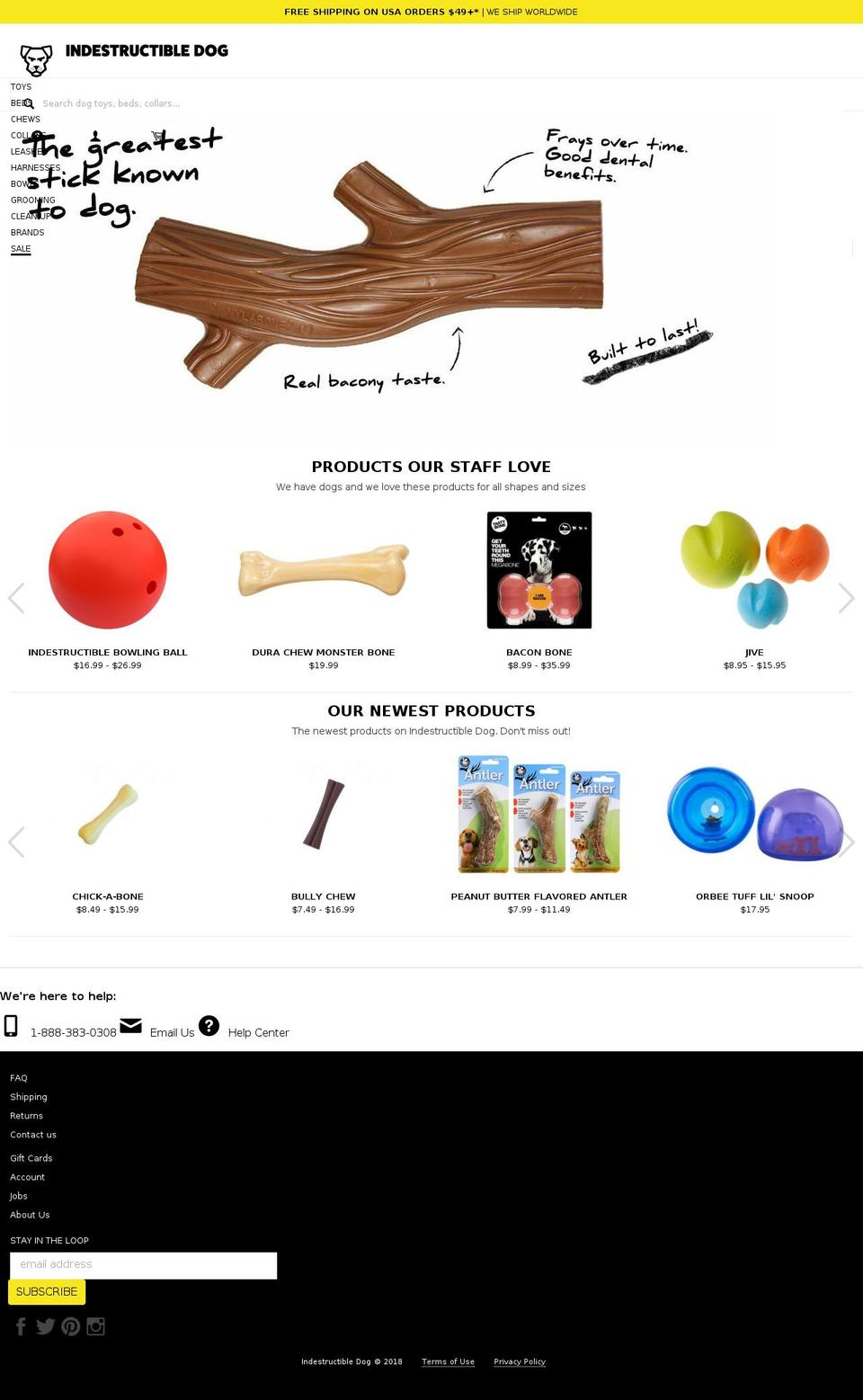 Copy of Production Theme Shopify theme site example indestructabledog.com