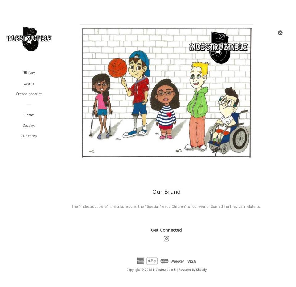 indestructible5kids.com — Shopify storefront screenshot