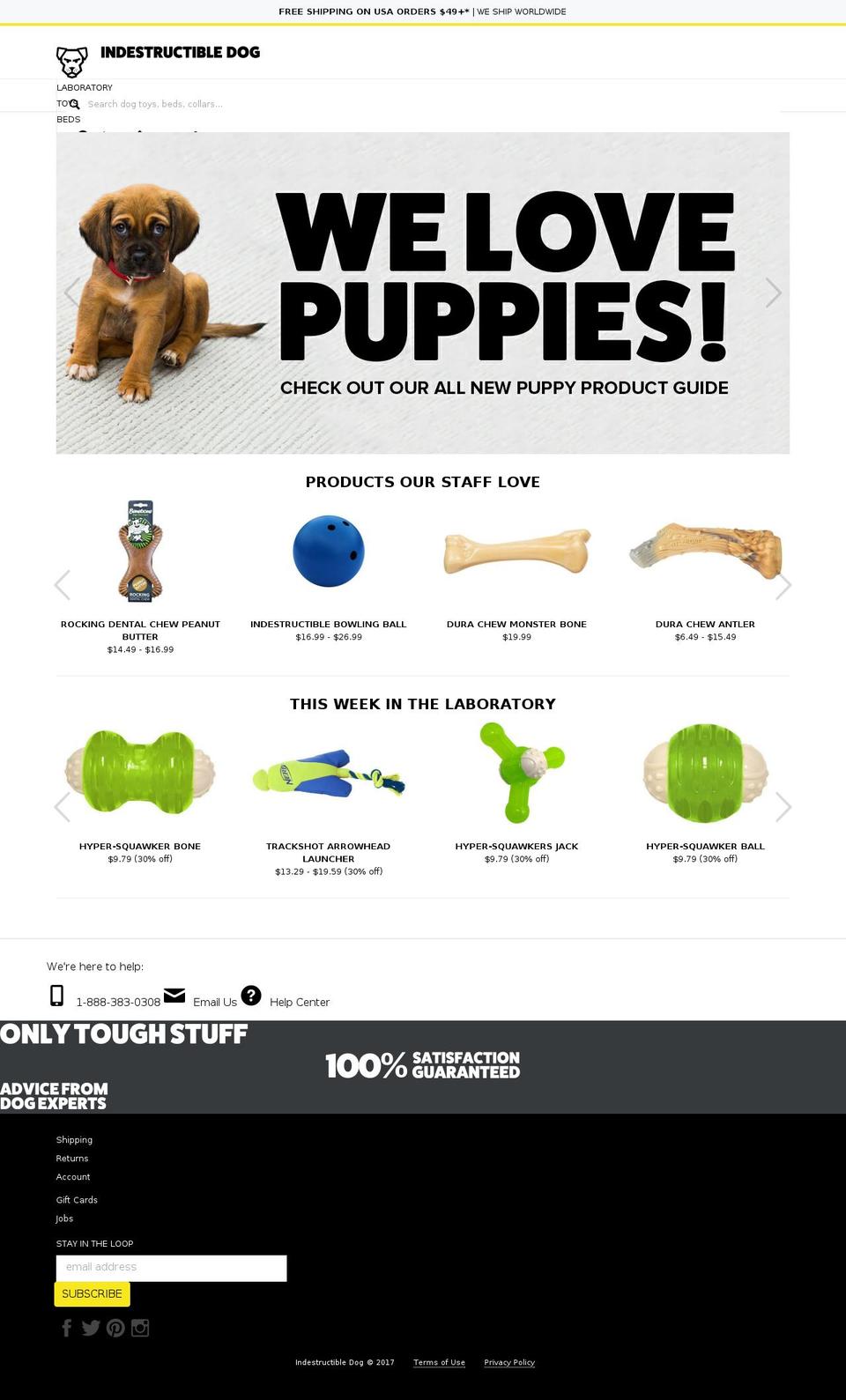 Version 5.0.7 Shopify theme site example indestructibledogs.com