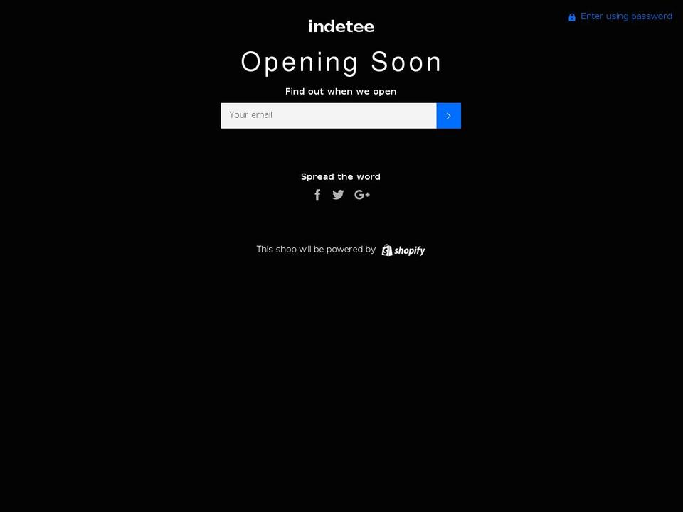 indetee.com — Shopify storefront screenshot