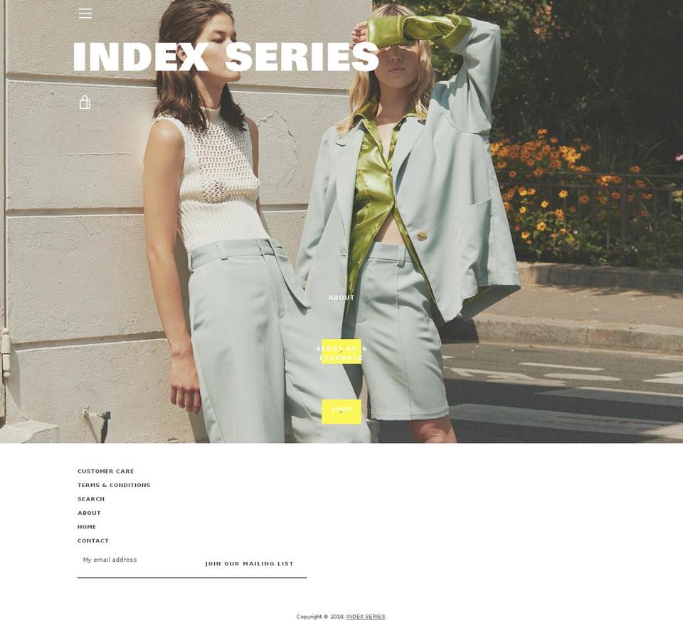 index-series.com shopify website screenshot