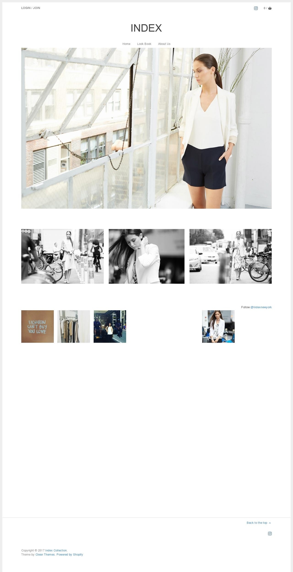 indexnyc.com shopify website screenshot