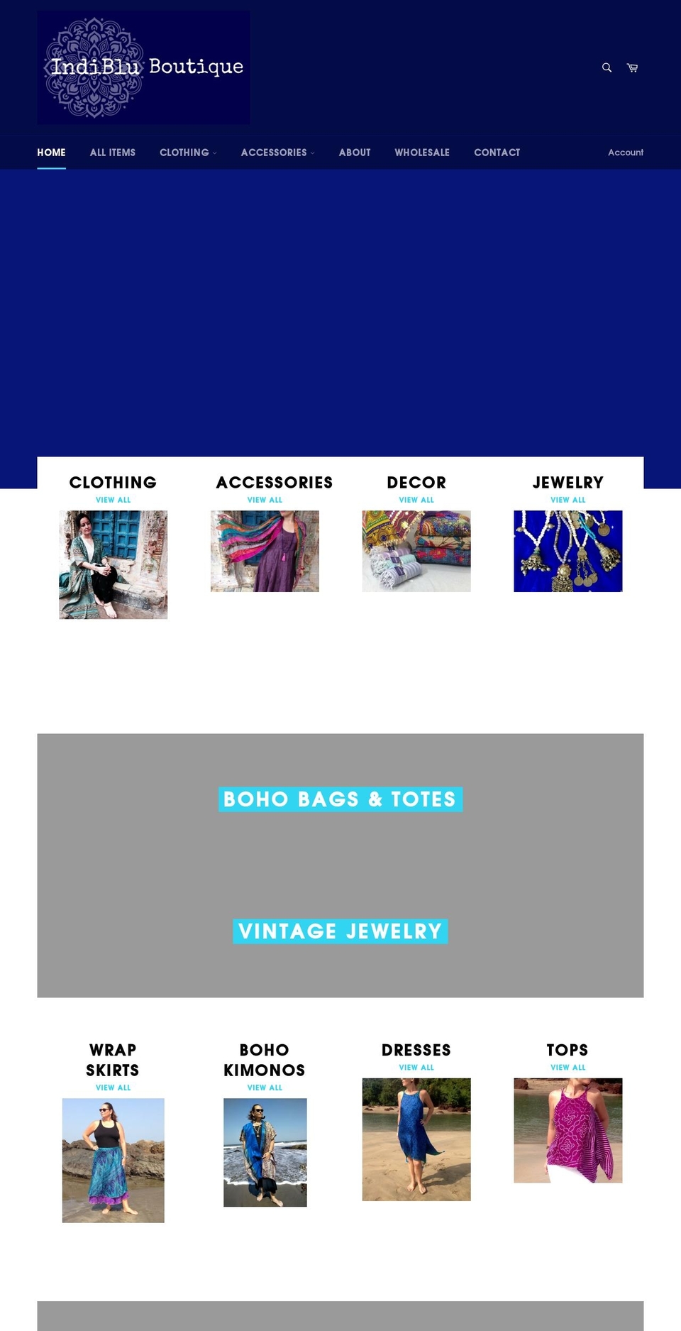 indi-blu.com — Shopify storefront screenshot