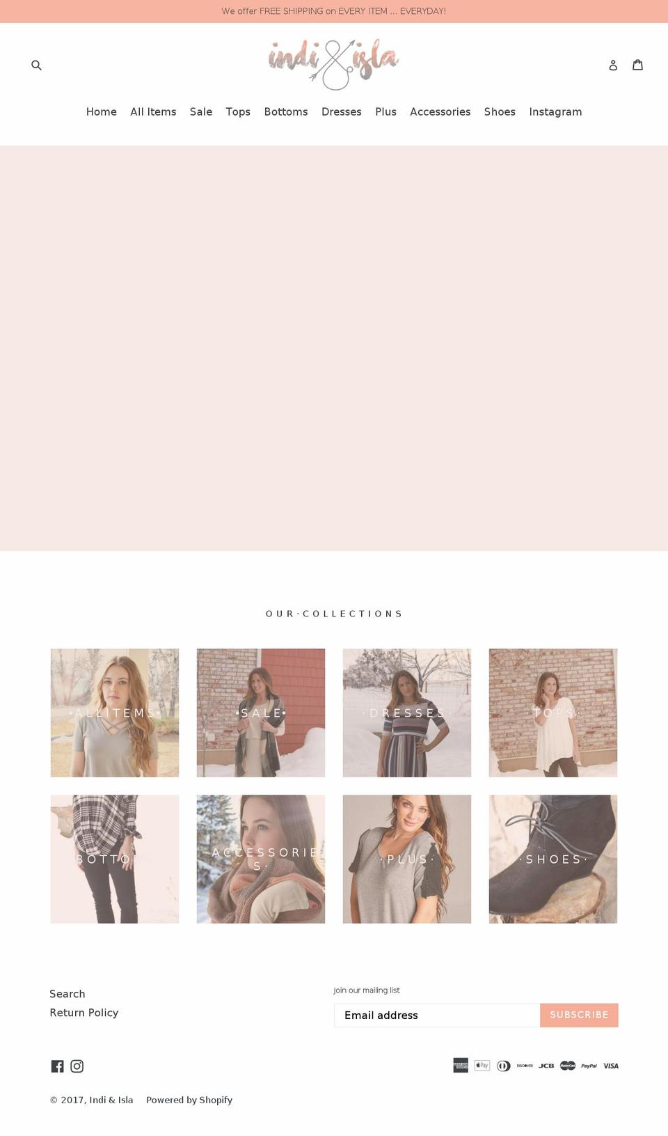 indi-isla.com shopify website screenshot