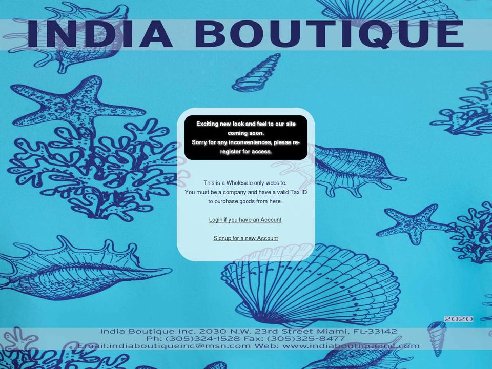 indiaboutiqueinc.com shopify website screenshot