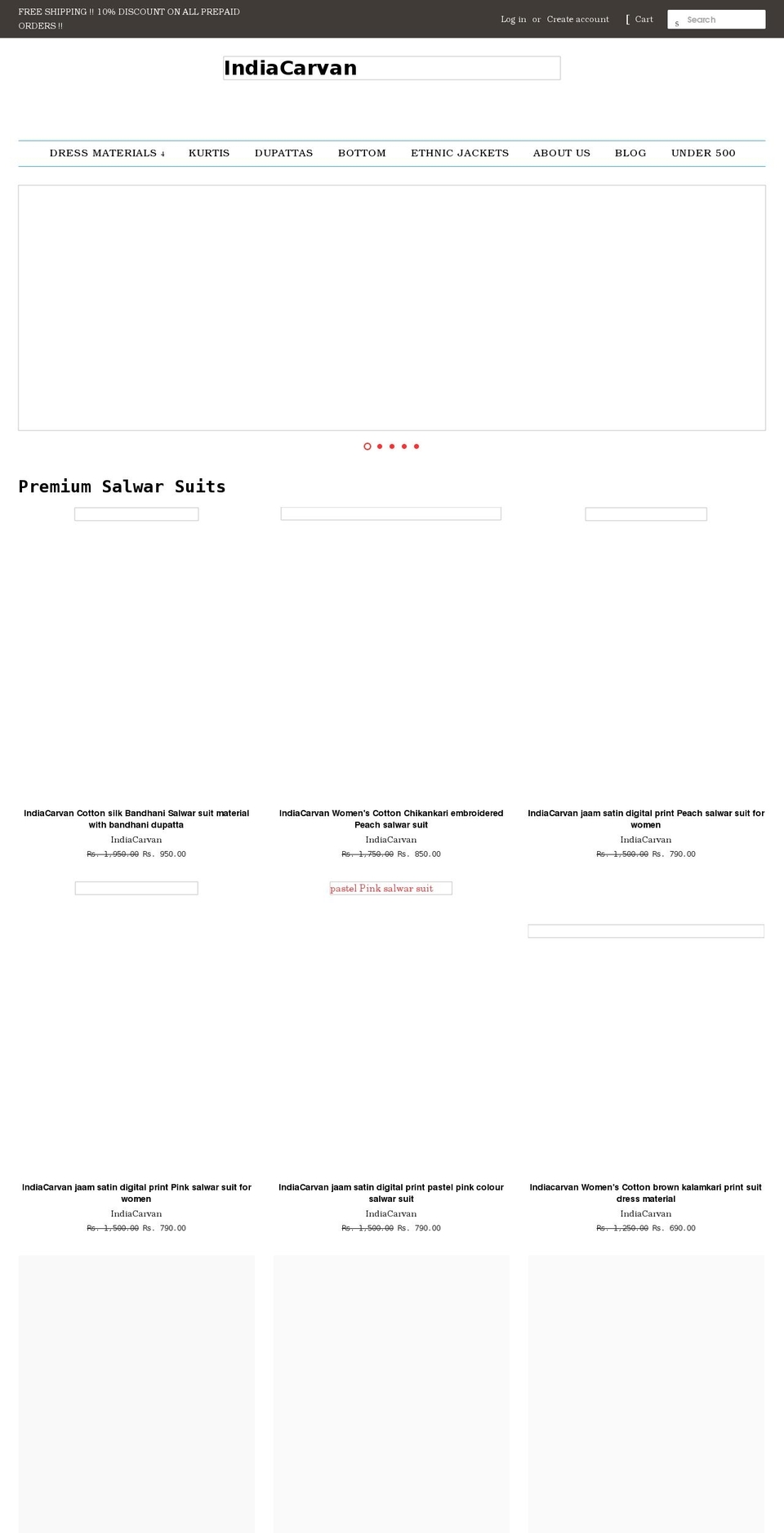 indiacarvan.com shopify website screenshot