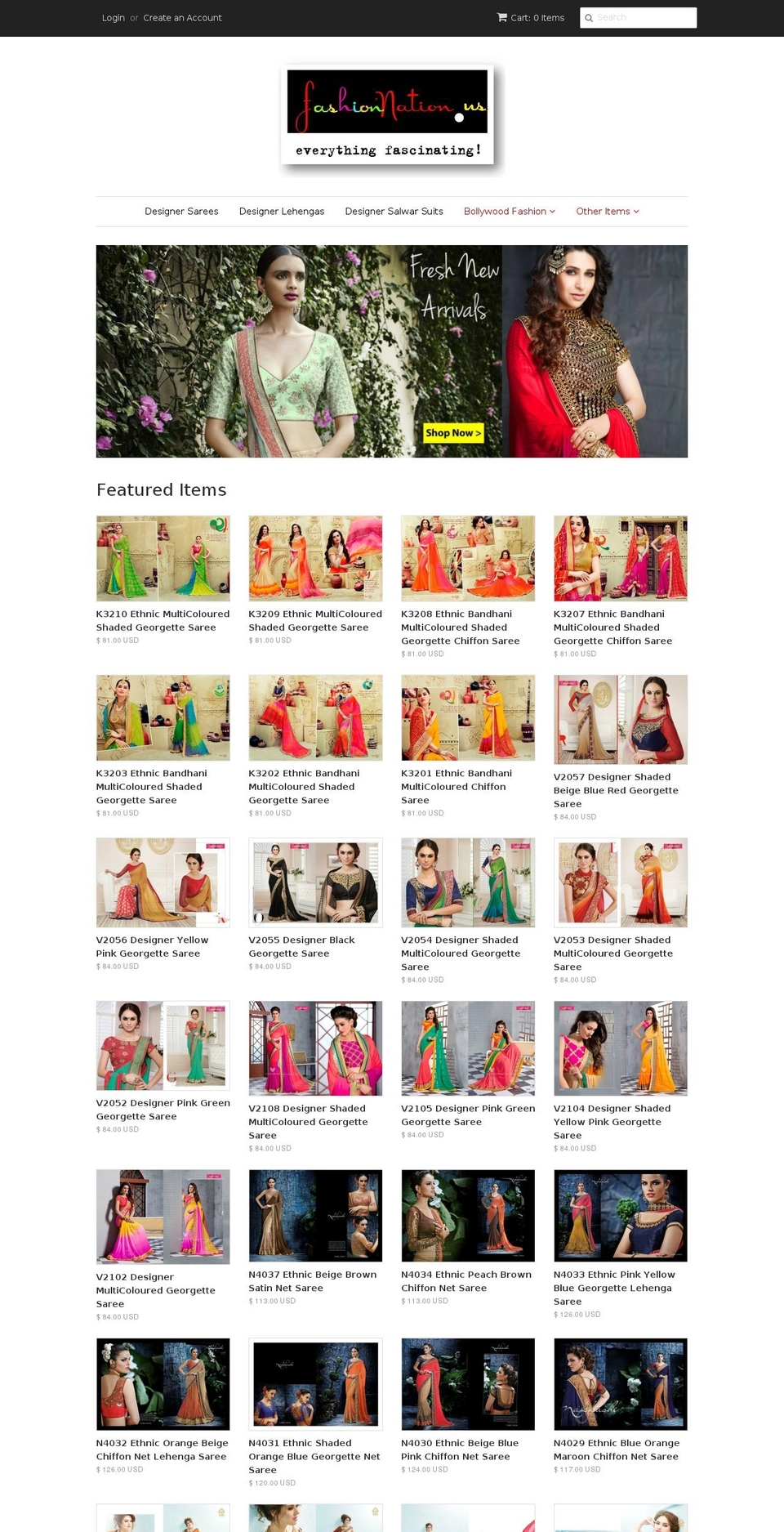 indiafashion.us shopify website screenshot