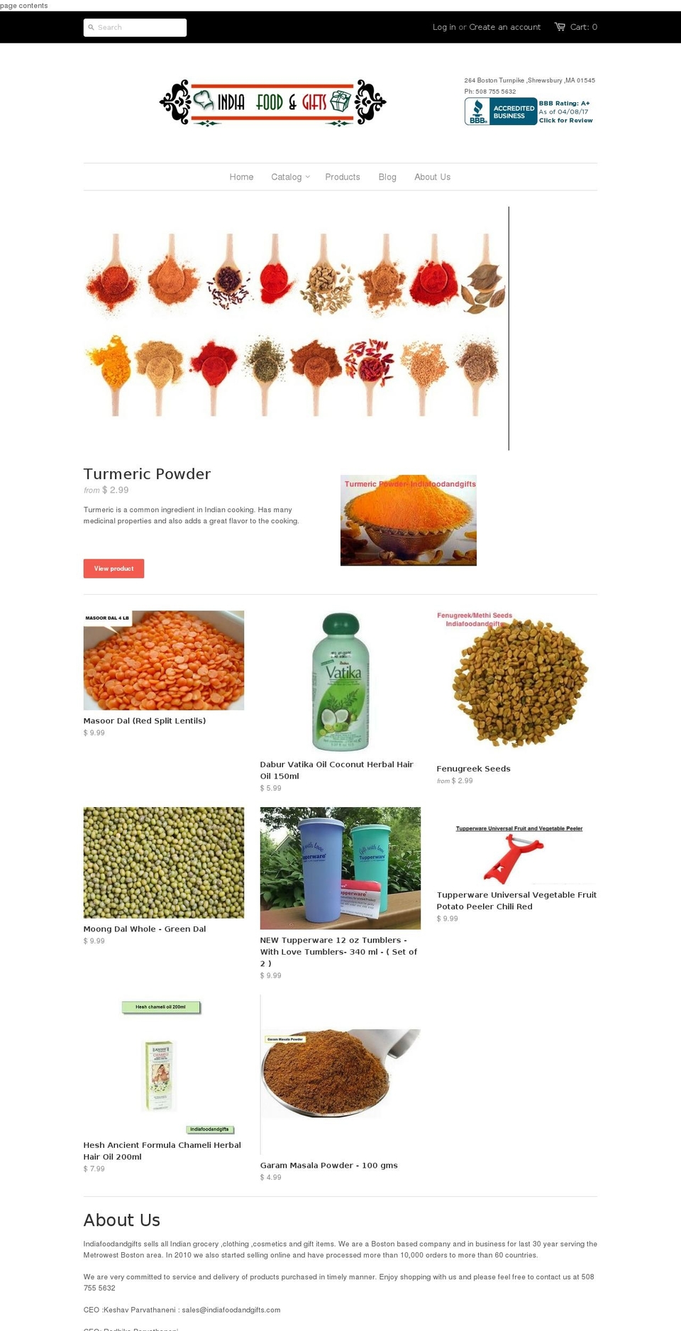 indiafoodandgifts.com shopify website screenshot